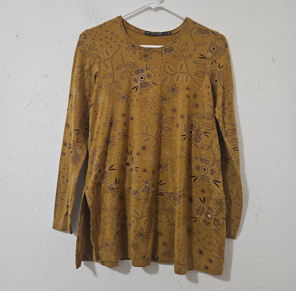 Gudrun Sjödén NUU Lyocell Leaf Printed Tunic Top